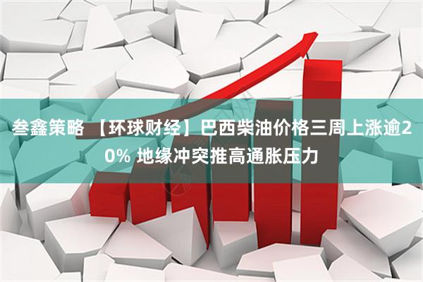 叁鑫策略 【环球财经】巴西柴油价格三周上涨逾20% 地缘冲突推高通胀压力