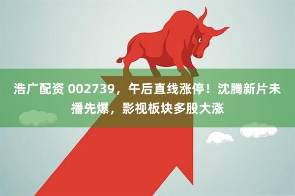 浩广配资 002739，午后直线涨停！沈腾新片未播先爆，影视板块多股大涨
